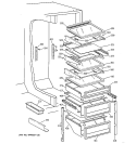 FRESH FOOD SHELVES Diagram and Parts List for TPG21BRCEWW  General Electric Refrigerator