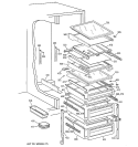 FRESH FOOD SHELVES Diagram and Parts List for TPG24BFCEBB  General Electric Refrigerator