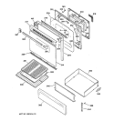 DOOR & DRAWER PARTS Diagram and Parts List for JGBP26AEA2AA  General Electric Range