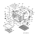 LOWER BODY Diagram and Parts List for JTP56WA1WW  General Electric Wall Oven