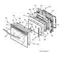 OVEN DOOR Diagram and Parts List for JCTP18BA1BB  General Electric Wall Oven