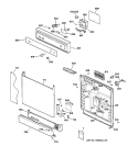 ESCUTCHEON & DOOR ASSEMBLY Diagram and Parts List for HDA2220Z05BB  Hotpoint Dishwasher