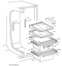 FRESH FOOD SHELVES Diagram and Parts List for CSX25MRCEWW  Hotpoint Refrigerator