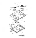 COOKTOP Diagram and Parts List for LEB316GT5WH  General Electric Range