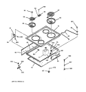 COOKTOP Diagram and Parts List for JDP39BW2BB  General Electric Range