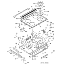 CONTROL PANEL & COOKTOP Diagram and Parts List for JGSP23BEY1BB  General Electric Range