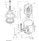 AGITATOR, BASKET & TUB PARTS Diagram and Parts List for WSKS2060T1AB  General Electric Washer