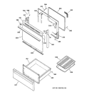 DOOR & DRAWER PARTS Diagram and Parts List for JBP61DA2WH  General Electric Range