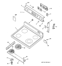CONTROL PANEL & COOKTOP Diagram and Parts List for JBP61DB1WH  General Electric Range