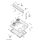 CONTROL PANEL & COOKTOP Diagram and Parts List for JBS02BB1  General Electric Range