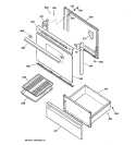DOOR & DRAWER PARTS Diagram and Parts List for JBS02BB1  General Electric Range