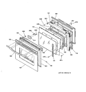 DOOR Diagram and Parts List for JCKP18BA1BB  General Electric Wall Oven