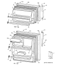 DOORS Diagram and Parts List for TBZ16DACJRWW  General Electric Refrigerator