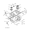 COOKTOP Diagram and Parts List for JDP36GV1AD  General Electric Range