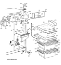 FRESH FOOD SECTION Diagram and Parts List for TFG20JABEWW  General Electric Refrigerator