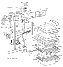 FRESH FOOD SECTION Diagram and Parts List for TFG25JRBEWW  General Electric Refrigerator