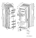 DOORS Diagram and Parts List for TFG25PABEWW  General Electric Refrigerator