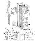 FREEZER DOOR Diagram and Parts List for TFG25PEBEWH  General Electric Refrigerator