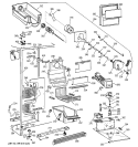 FREEZER SECTION Diagram and Parts List for TFG25PEBEWH  General Electric Refrigerator