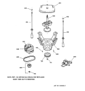 SUSPENSION, PUMP & DRIVE COMPONENTS Diagram and Parts List for WCCD1030Y0AC  General Electric Washer