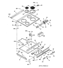 CONTROL PANEL & COOKTOP Diagram and Parts List for JSS26GV3BG  General Electric Range