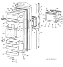 FRESH FOOD DOOR Diagram and Parts List for TFG28PFCEWW  General Electric Refrigerator