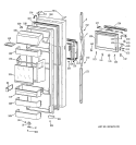 FRESH FOOD DOOR Diagram and Parts List for TFG28ZFCEWH  General Electric Refrigerator