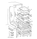 FRESH FOOD SHELVES Diagram and Parts List for TFG30PFCEWW  General Electric Refrigerator