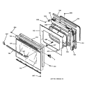 LOWER DOOR Diagram and Parts List for JTP27WW2WW  General Electric Wall Oven