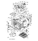 OVEN BODY Diagram and Parts List for JTP85WW2WW  General Electric Microwave Oven Combo