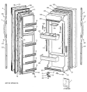 DOORS Diagram and Parts List for TFJ22JABEWW  General Electric Refrigerator