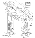 FREEZER SECTION Diagram and Parts List for TFJ28PFBEWW  General Electric Refrigerator