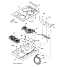 Section Diagram and Parts List for JP930TB1WW  General Electric Cooktop