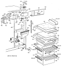 FRESH FOOD SECTION Diagram and Parts List for TFK22JABEAA  General Electric Refrigerator