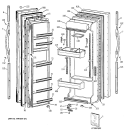 DOORS Diagram and Parts List for TFK25ZACEAA  General Electric Refrigerator