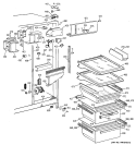 FRESH FOOD SECTION Diagram and Parts List for TFK25ZACEAA  General Electric Refrigerator