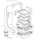 FRESH FOOD SHELVES Diagram and Parts List for TFK28ZFBEAA  General Electric Refrigerator