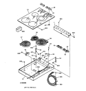 Section Diagram and Parts List for JP350TB1WW  General Electric Cooktop