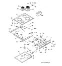 CONTROL PANEL & COOKTOP Diagram and Parts List for JSP31WT1WW  General Electric Range