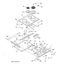 CONTROL PANEL & COOKTOP Diagram and Parts List for JCSP28GT1BB  General Electric Range