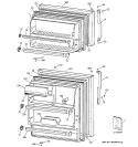 DOORS Diagram and Parts List for TBJ14NABRRWW  General Electric Refrigerator