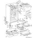 CABINET Diagram and Parts List for TBJ16NABRRWW  General Electric Refrigerator