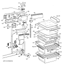 FRESH FOOD SECTION Diagram and Parts List for TFT22JABEAA  General Electric Refrigerator