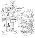 FRESH FOOD SECTION Diagram and Parts List for TFT22JWBEAA  General Electric Refrigerator