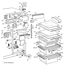 FRESH FOOD SECTION Diagram and Parts List for TFT25JWBEWW  General Electric Refrigerator