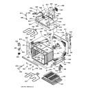 OVEN BODY WITH MICROWAVE SUPPORT Diagram and Parts List for JTP85WA1WW  General Electric Microwave Oven Combo