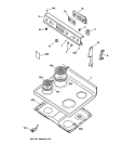 CONTROL PANEL & COOKTOP Diagram and Parts List for RB753BB1  Hotpoint Range