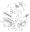 CASE, DOOR & CONTROLS Diagram and Parts List for JVM1320WB01  General Electric Microwave