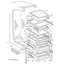 FRESH FOOD SHELVES Diagram and Parts List for TFT25PRBEWW  General Electric Refrigerator