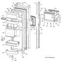 FRESH FOOD DOOR Diagram and Parts List for TFM30PBBEWW  General Electric Refrigerator